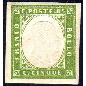 1861 - 5 cent. verde oliva (13C), gomma ... 