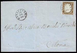 1861 - 10 cent. bruno olivastro scuro ... 