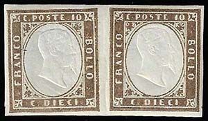 1861 - 10 cent. bruno grigio olivastro ... 