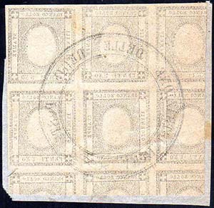 1861 - 1 cent. grigio nero (19), resto di ... 