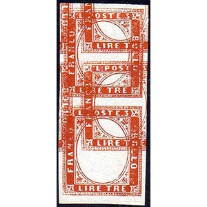 1861 - 3 lire rame (18A), prova di macchina ... 