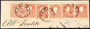 1859 - 5 soldi rosso, II tipo (30), sei ... 