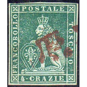 1851 - 4 crazie verde su grigio (6), ... 