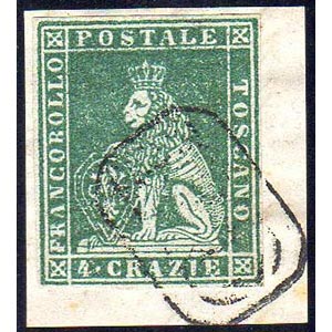 1851 - 4 crazie verde su grigio (6), ... 