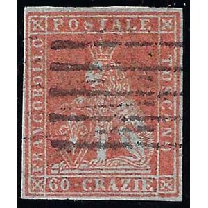 1851 - 60 crazie scarlatto su grigio (9), ... 