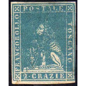 1857 - 2 crazie azzurro, II emissione (13), ... 