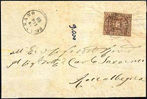 1860 - 1 cent. violetto bruno (17), ... 