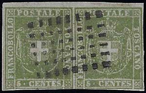 1860 - 5 cent. verde giallastro (18c), ... 