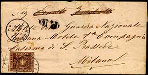 1860 - 10 cent. bruno (19), leggermente ... 