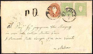 1862 - 10 soldi bruno mattone, 3 soldi verde ... 
