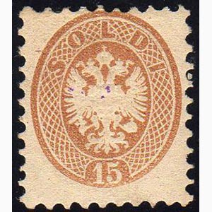 1864 - 15 soldi bruno, dent. 9 1/2 (45), ... 