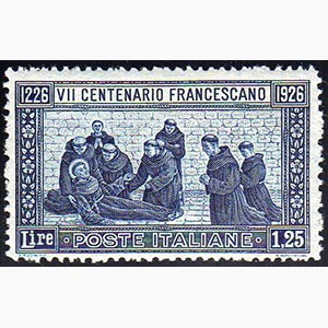 1926 - 1,25 lire San Francesco, dent. 13 1/2 ... 