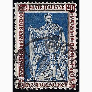 1928 - 20 cent. Emanuele Filiberto, dent. 13 ... 