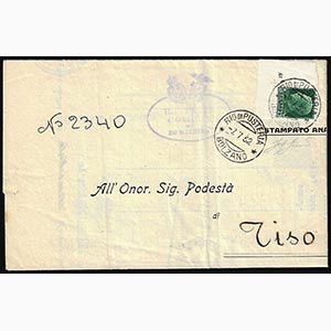 1932 - 25 cent. Imperiale (248), angolo di ... 