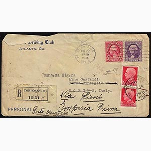 1934 - Lettera affrancata con 2 e 3 cent. ... 