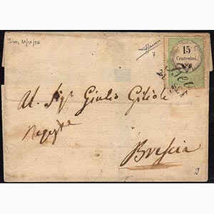 1856 - 15 cent. marca da bollo calcografica ... 