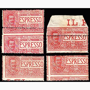 1903 - 25 cent. (1), cinque esemplari con ... 
