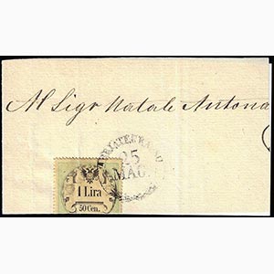 1854 - 1,50 lire marca da bollo calcografica ... 
