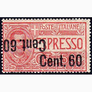 1922 - 60 cent. su 50 cent., doppia ... 