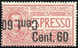 1922 - 60 cent. su 50 cent., doppia ... 
