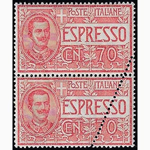 1925 - 70 cent. (11), coppia verticale con ... 