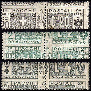 1914 - 20 cent., 2 lire, 4 lire nodo di ... 