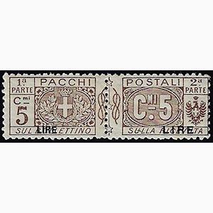 1925 - (1,50) lire su 5 cent., solo lire ... 