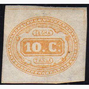 1863 - 10 cent. ocra (1a), gomma integra, ... 