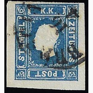 1858 - 1,05 s. azzurro (8), perfetto, usato ... 