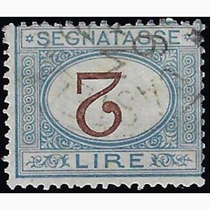 1870 - 2 lire azzurro chiaro e bruno, cifra ... 