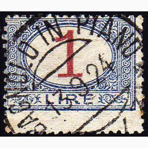1890 - 1 lira azzurro e carminio (27), ... 