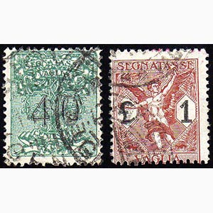 1924 - 40 cent., 1 lira, filigrana capovolta ... 