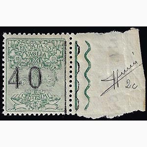 1924 - 40 cent. verde, cifre fortemente ... 
