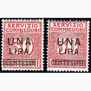 1925 - 1 lira su 30 cent., un esemplare con ... 