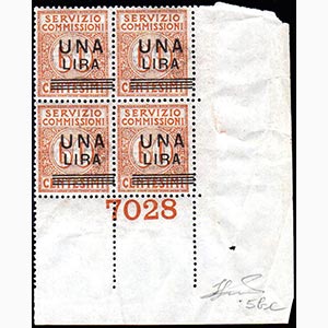 1925 - 1 lira su 60 cent., soprastampa ... 