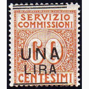 1925 - 1 lira su 60 cent., soprastampa ... 