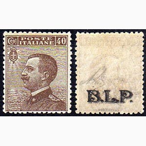 1922 - 40 cent., soprastampa nera BLP del II ... 