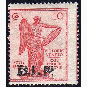 1922 - 10 cent. Vittoria, soprastampa BLP ... 