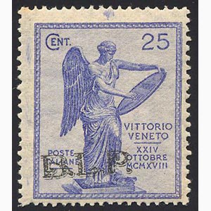 1922 - 25 cent. Vittoria, soprastampa BLP ... 