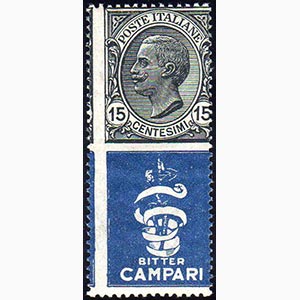1924 - 15 cent. Bitter Campari, dentellatura ... 