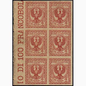 1901 - 2 cent. Floreale (69), blocco di sei ... 