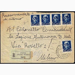 1944 - 35 cent. azzurro Imperiale (250), ... 