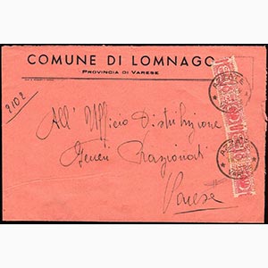 1944 - 25 cent. carminio, due esemplari con ... 