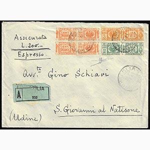 1944 - 3 lire, 2 lire verde e 50 cent., due ... 
