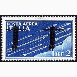 POSTA AEREA 1944 - 2 lire azzurro, ... 