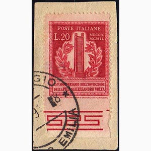 1949 - 20 lire Volta, dent. 13 1/4 x 14, non ... 