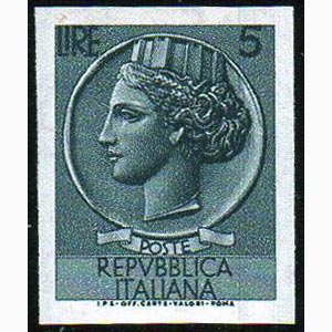 1955 - 5 lire Siracusana, filigrana stelle, ... 