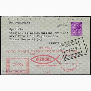 1960 - 25 lire Siracusana, biglietto postale ... 