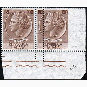 1955 - 100 lire Turrita, filigrana stelle, ... 