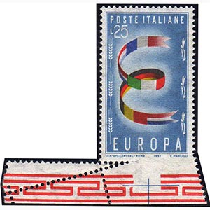 1957 - 25 lire Europa CEPT, quasi totalmente ... 